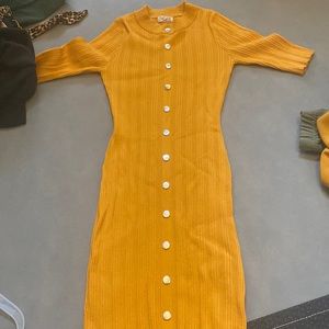 Gold large fitted stretchy dress